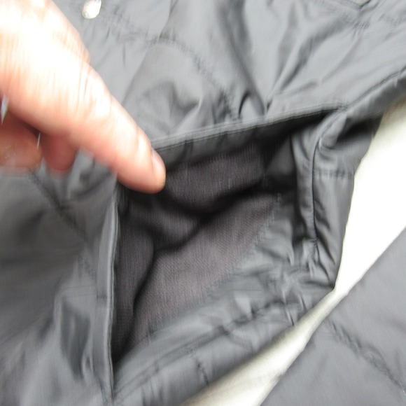 North Face Jacket Mens Medium Black Quilted Snap Front Hooded Insulated Puffer - Picture 8 of 14